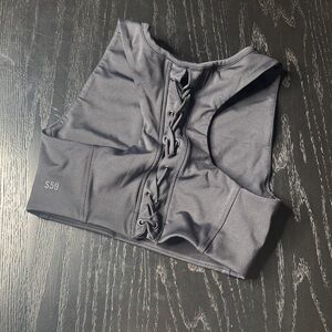 Splits59 Black Lace-Up Sports Bra